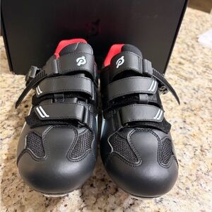 Black and Red Cycling Shoes with Secure Straps
